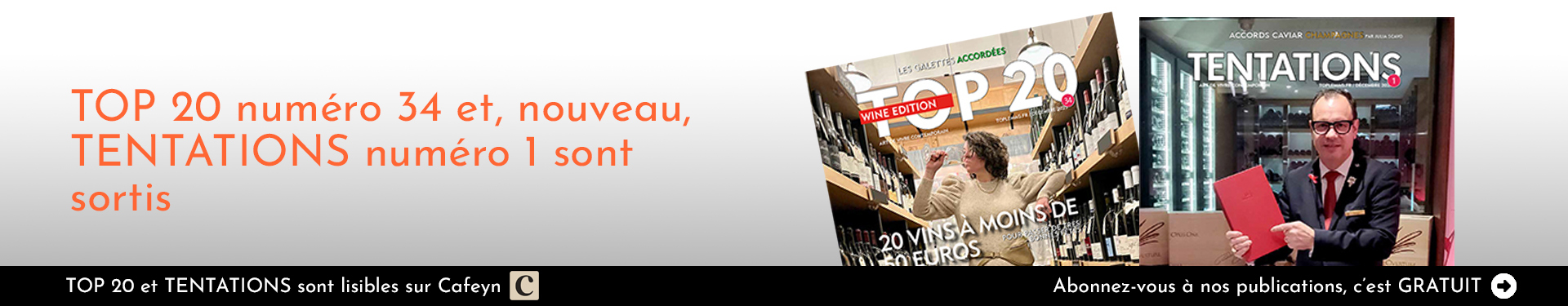 TOP 20 numéro 34 et, nouveau, TENTATIONS numéro 1