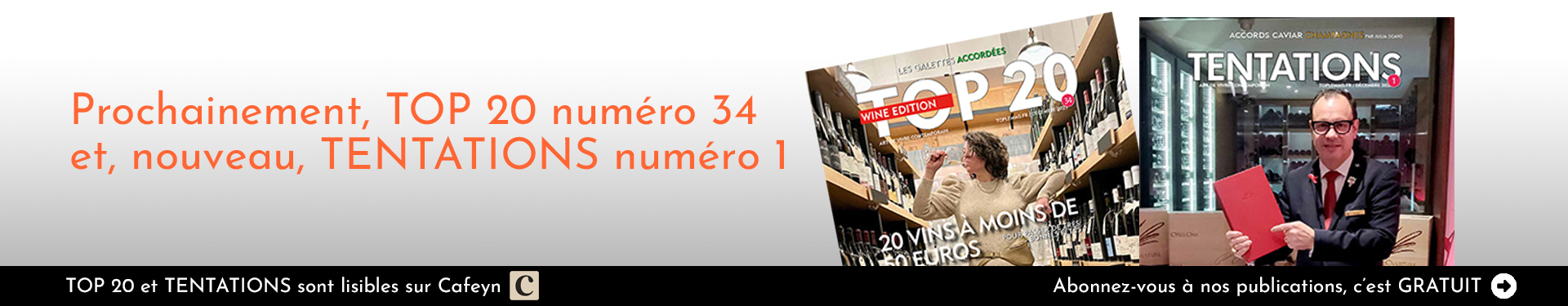 Prochainement, TOP 20 numéro 34 et, nouveau, TENTATIONS numéro 1